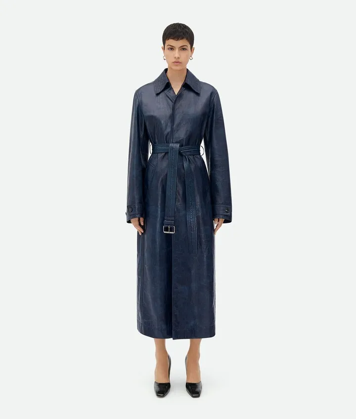 Embossed Leather Coat