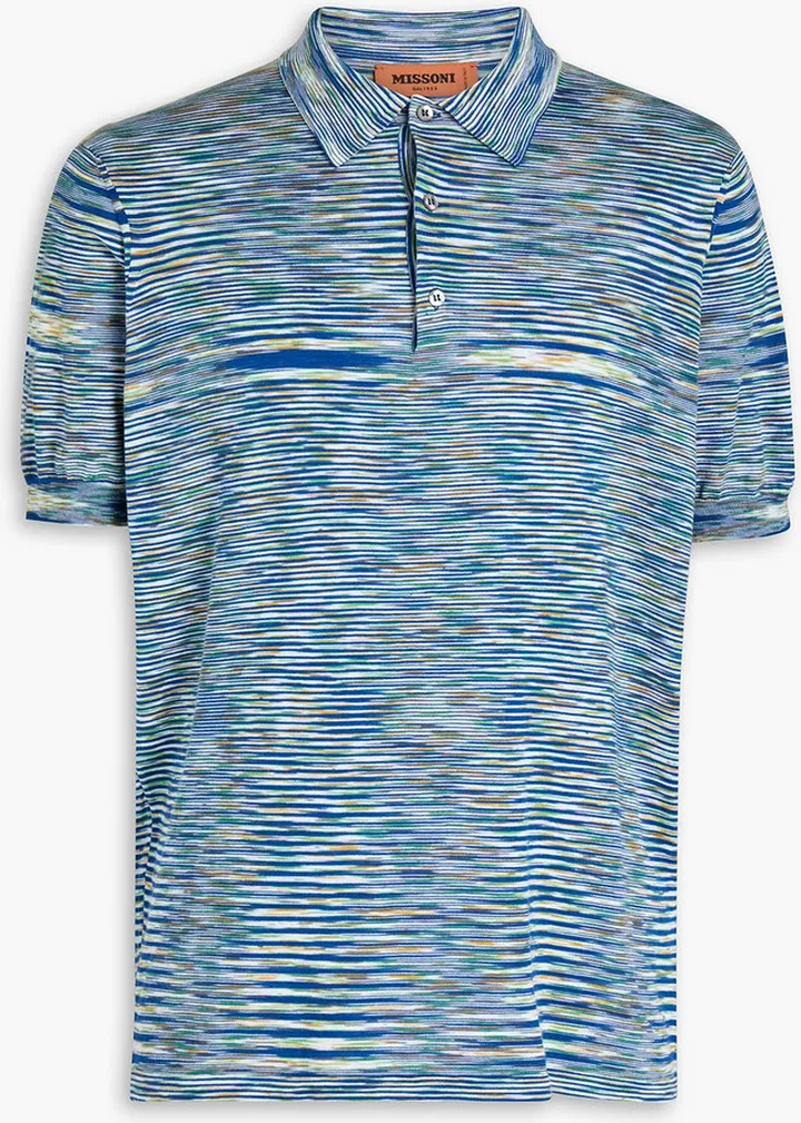 Space-dyed cotton-jersey polo shirt