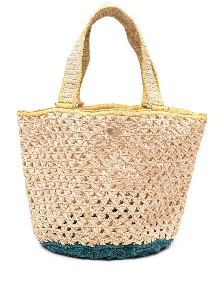 Cabas raffia-woven tote bag