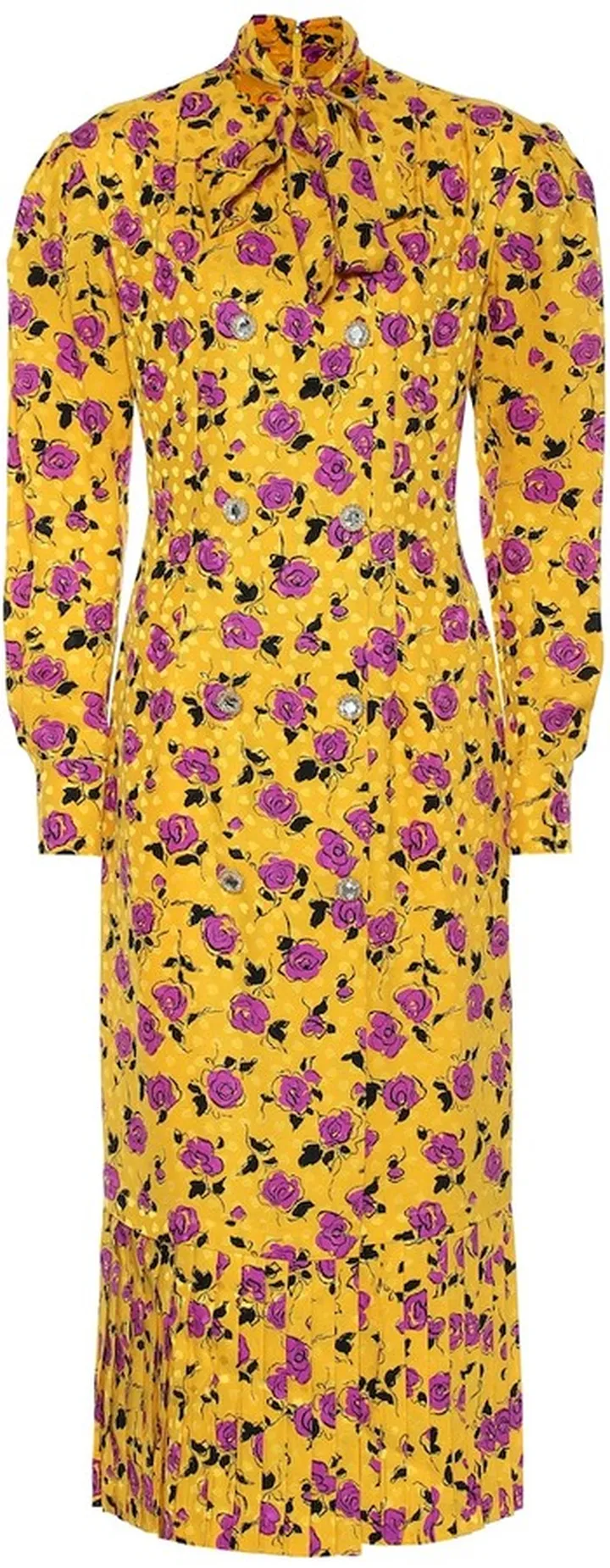 Floral silk jacquard midi dress