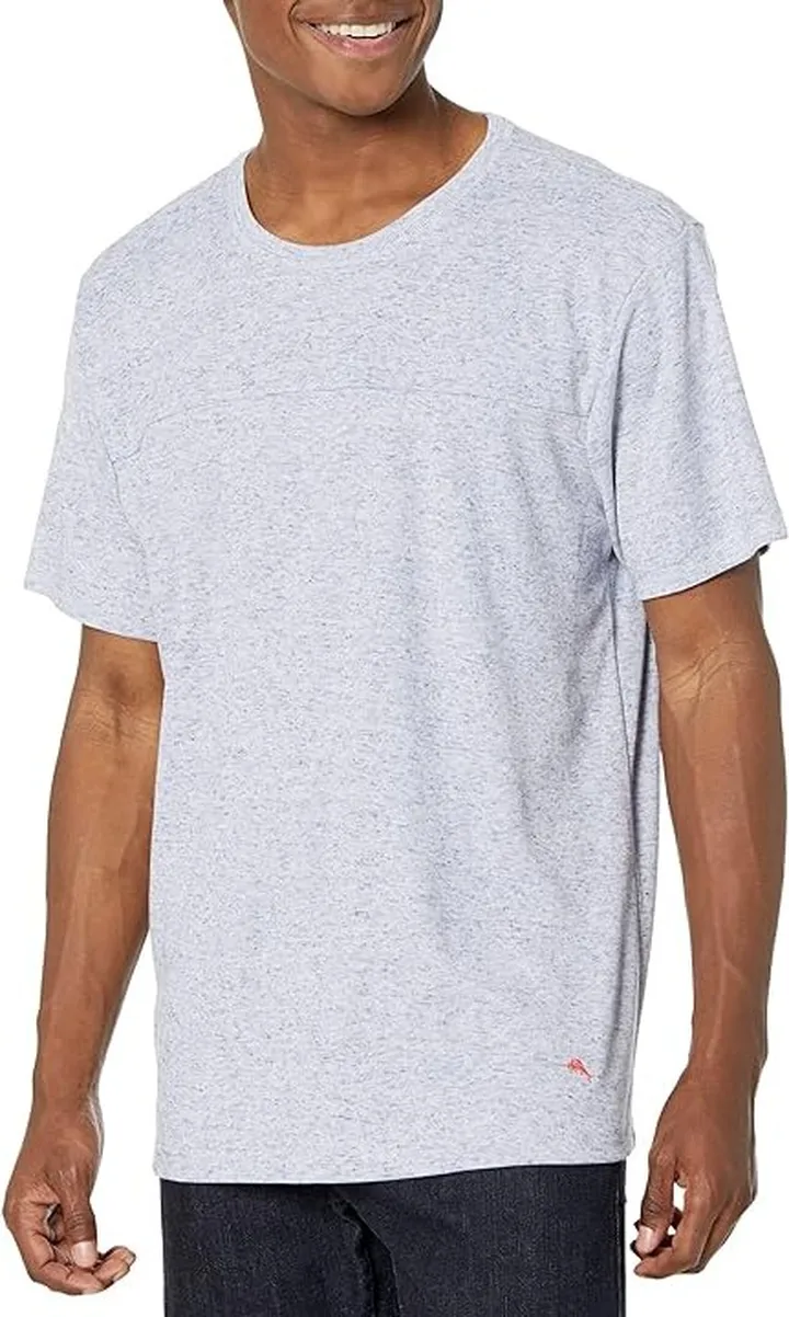 Tommy Bahama Short Sleeve Wicking Top (Heather Blue) Men's Pajama