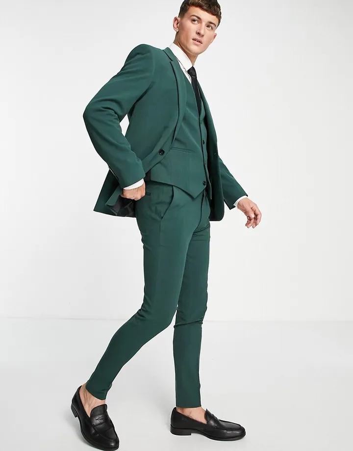ASOS DESIGN super skinny suit pants in forest green