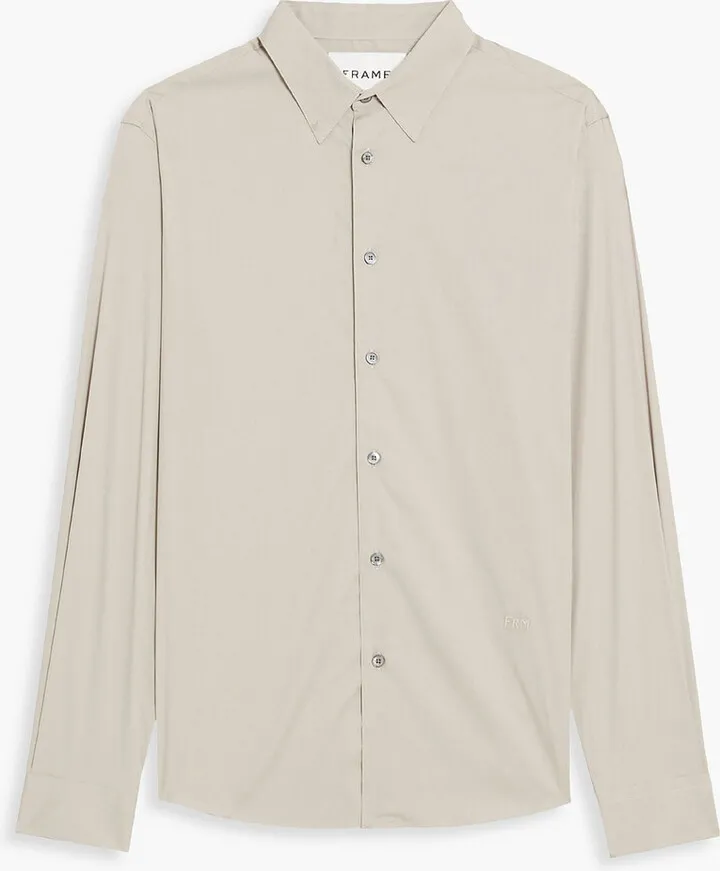 Cotton-blend poplin shirt