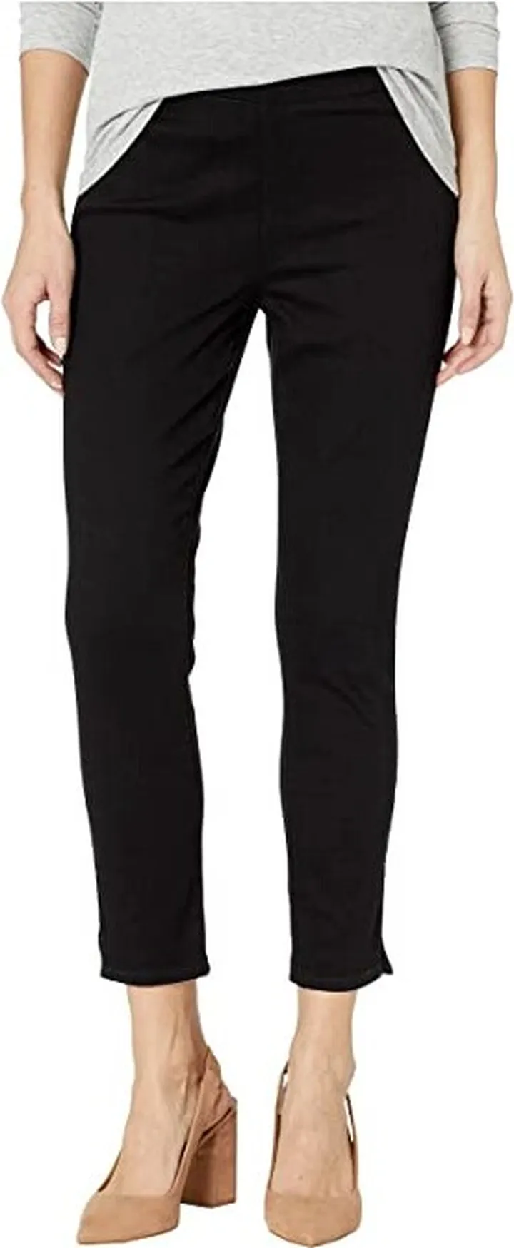 NYDJ Petite Pull-On Skinny Ankle Slits in Black (Black) Women's Jeans