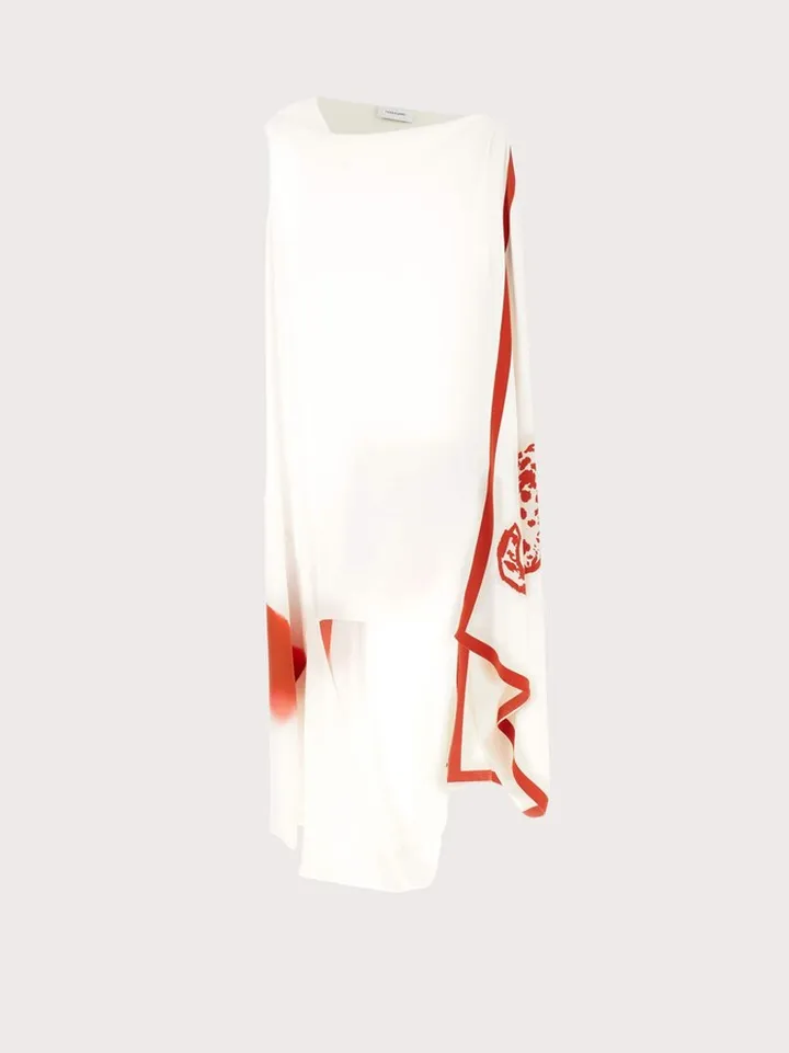 Ferragamo Women Asymmetric printed dress White