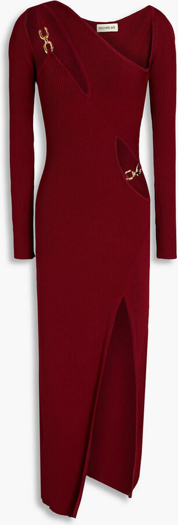 Lilith cutout ribbed-knit midi dress