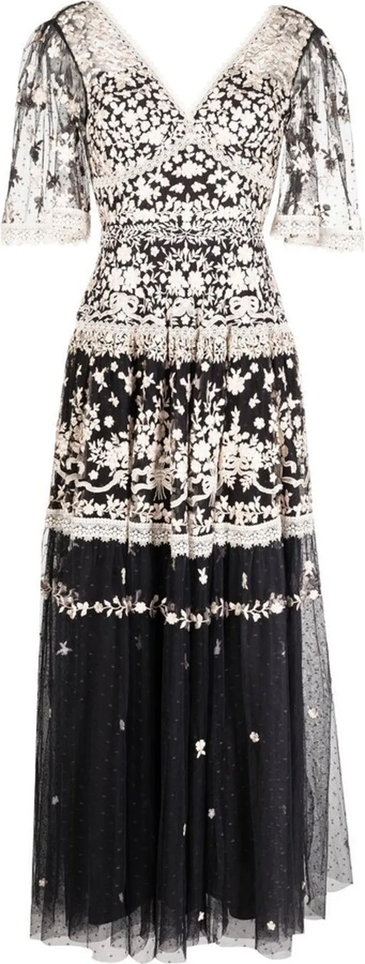 Floral Bouquet embroidered gown