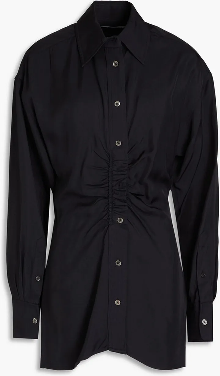 Ruched twill shirt