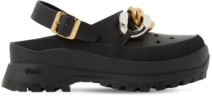 50mm Trace faux leather clogs