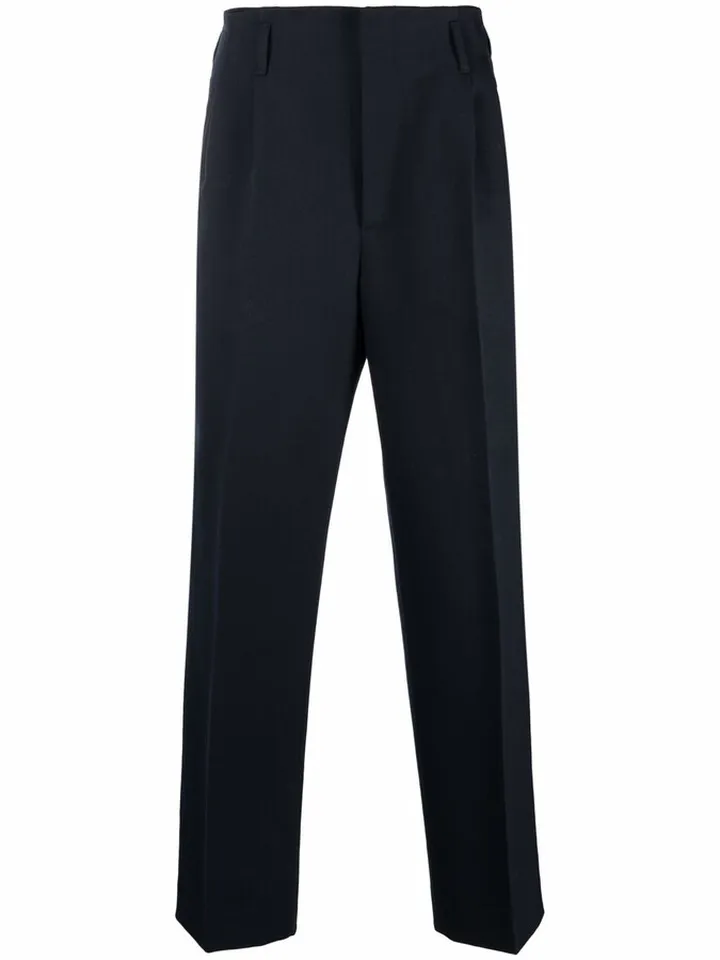 Pressed-Crease Straight-Leg Trousers