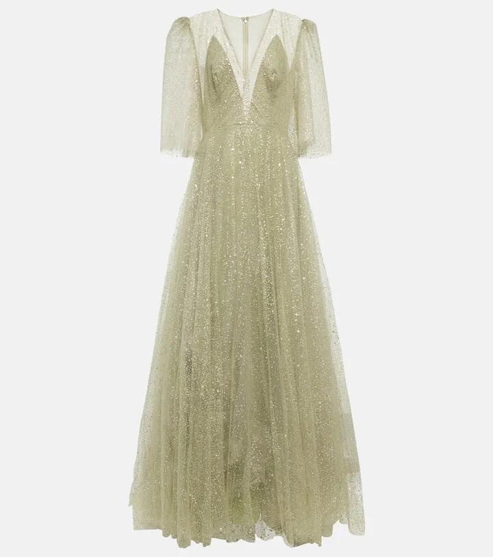 Embellished tulle gown