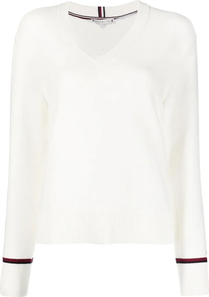 V-neck knitted jumper