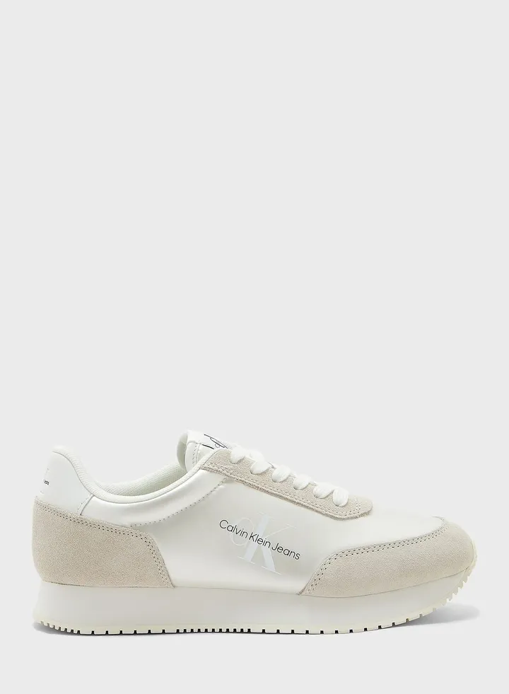 Retro Runner Low Laceup Pearl Sneakers