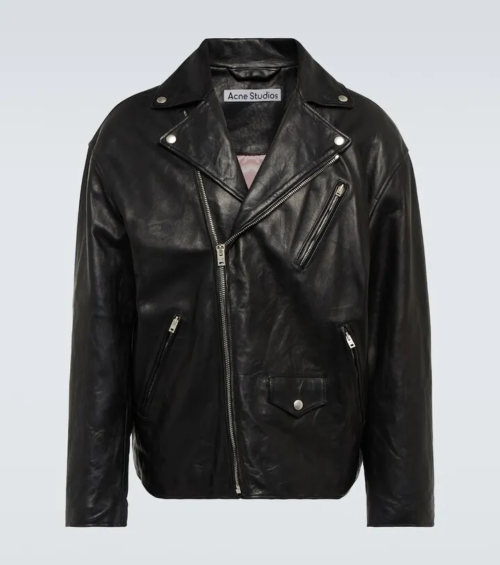 Leather biker jacket