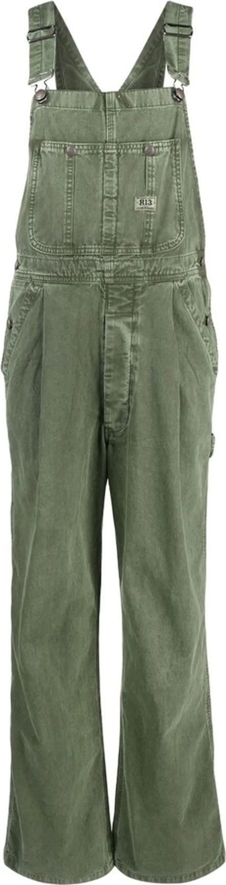 Green Damon Straight-Leg Overalls