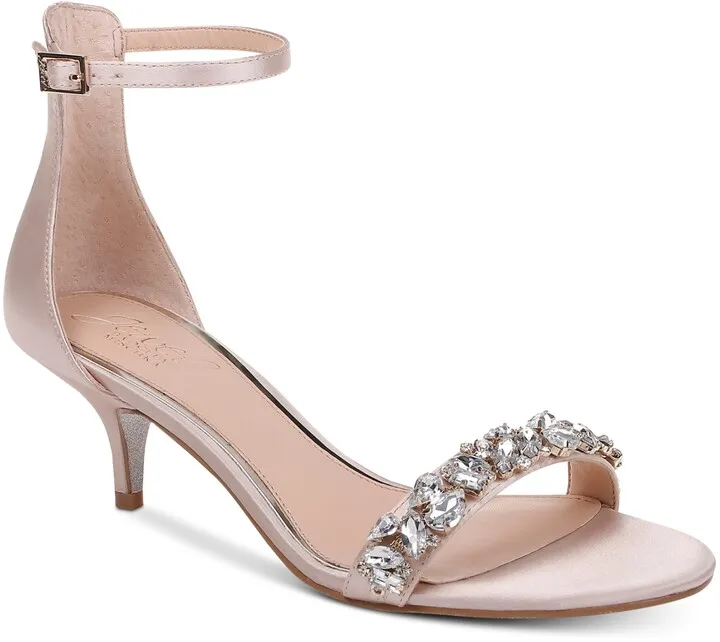Jewel Badgley Mischka Women's Dash Kitten-Heel Evening Sandals Women's Shoes