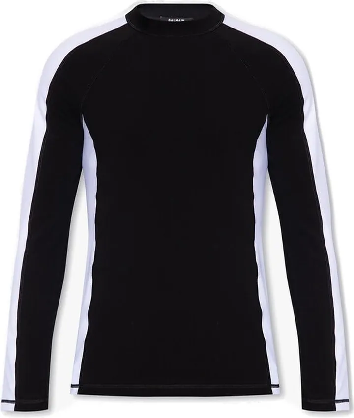 Balmain Logo Printed Panelled T-Shirt