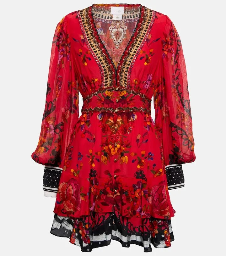 Floral silk minidress