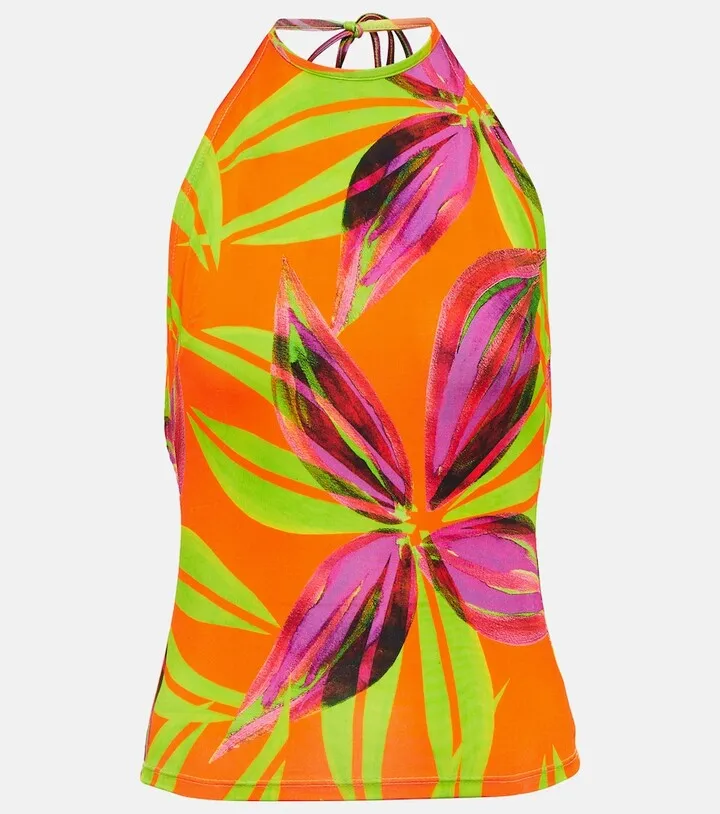 Printed halterneck top