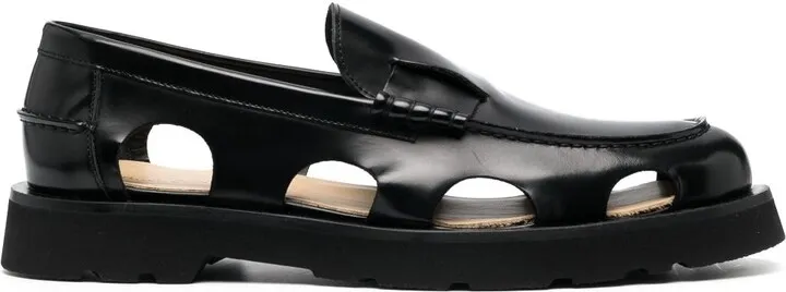 Cut-Out Leather Loafers