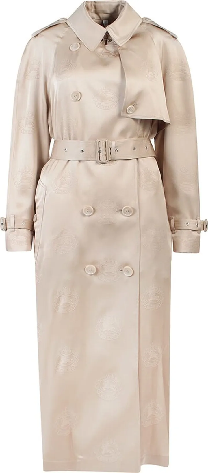Silk trench with all-over iconic print