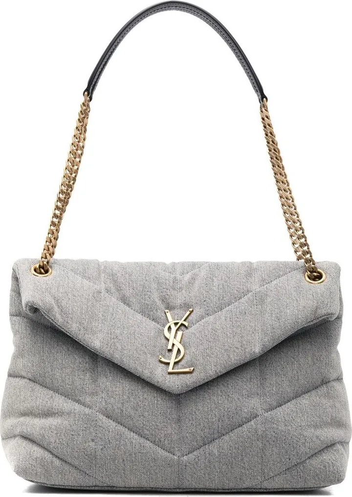 Puffer denim shoulder bag