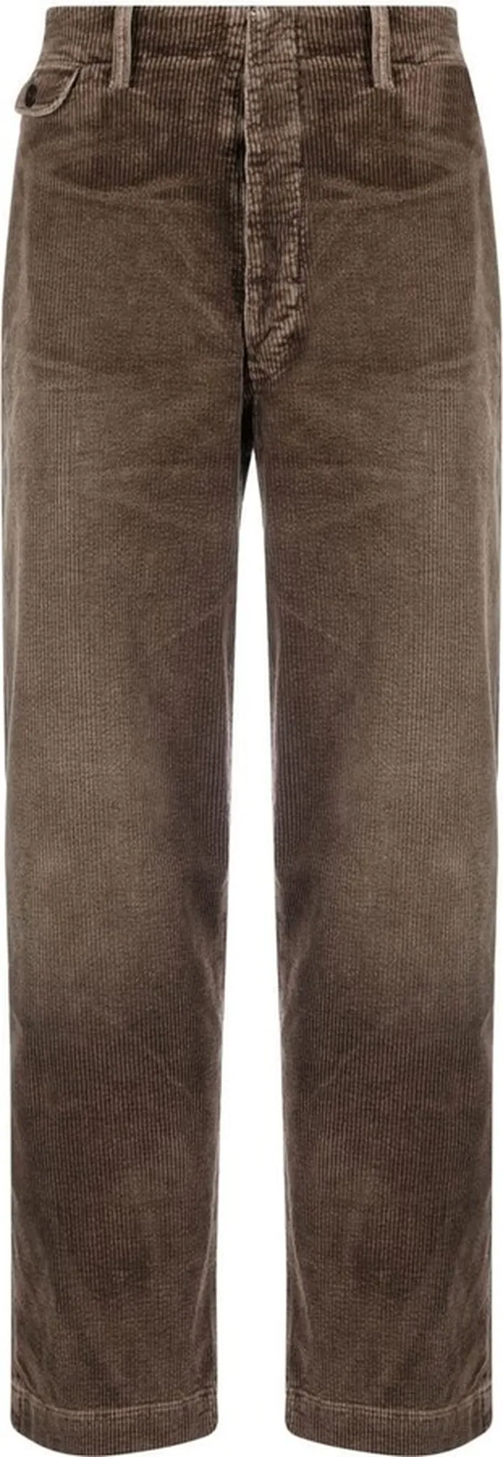 Wide-Leg Cropped Corduroy Trousers
