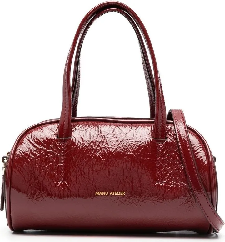 MANU ATELIER- Hourglass Bowling Leather Handbag