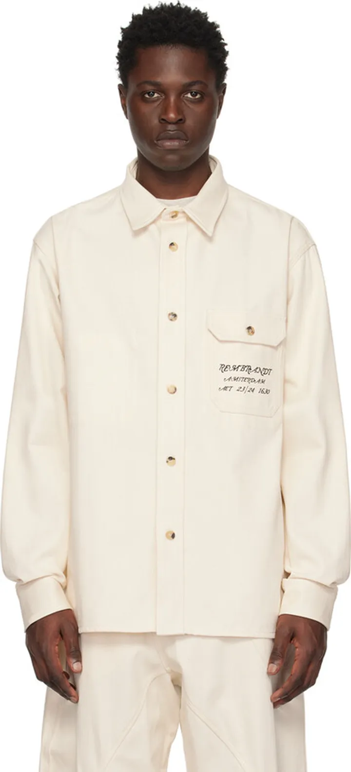 JW Anderson Off-White Printed Denim Jacket