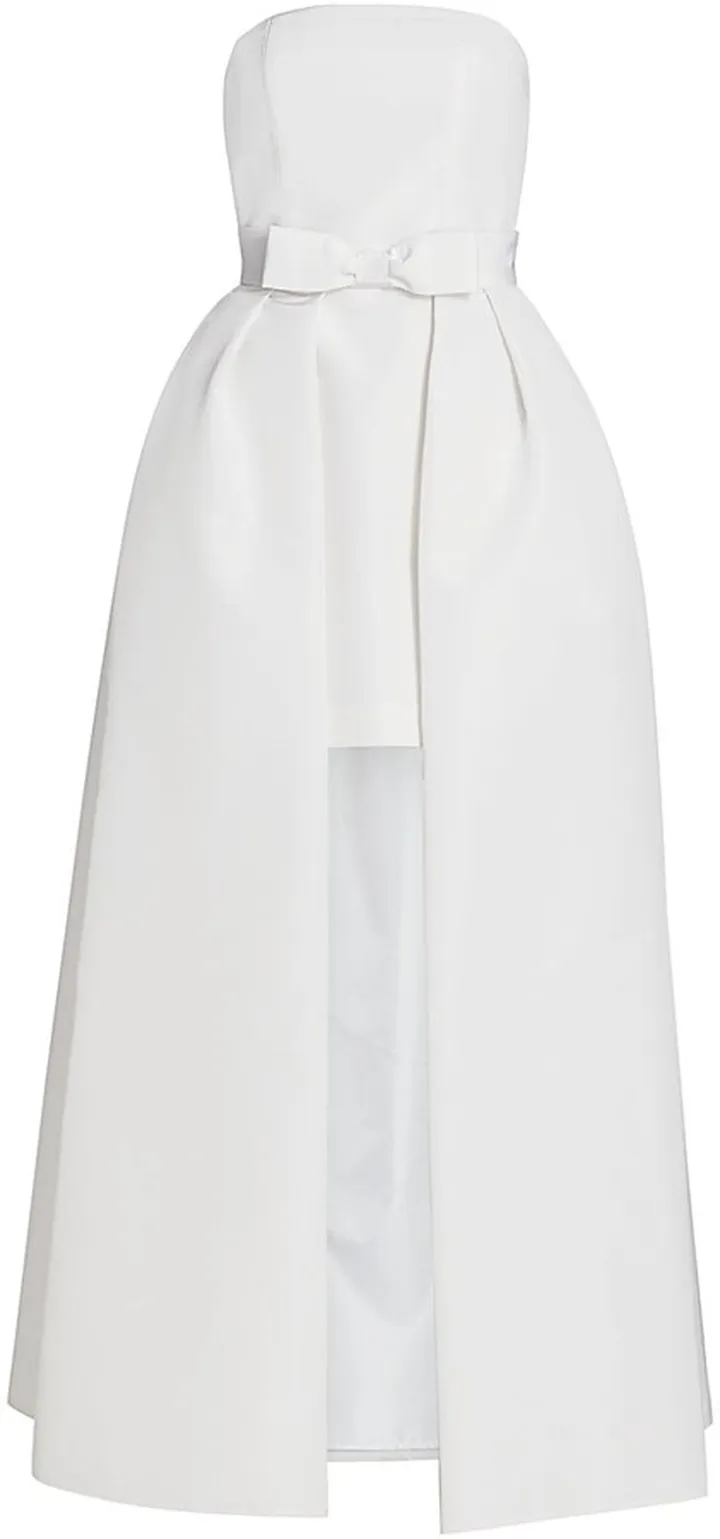 Silk Faille Strapless Minidress with Convertible Skirt