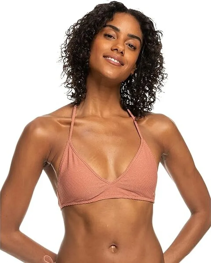 Roxy Coconut Crew Fixed Bikini Top (Cedar Wood) Women's Swimwear