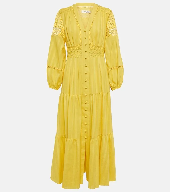 Gigi embroidered cotton midi dress