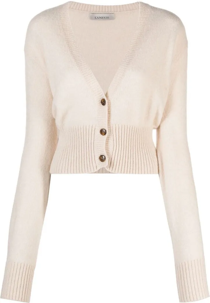 V-neck knitted cardigan