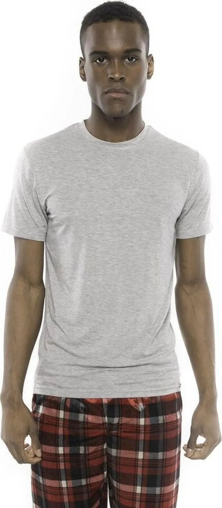 Members Only Men's Short Sleeve Rayon from Bamboo Sleep Shirt-Grey XL