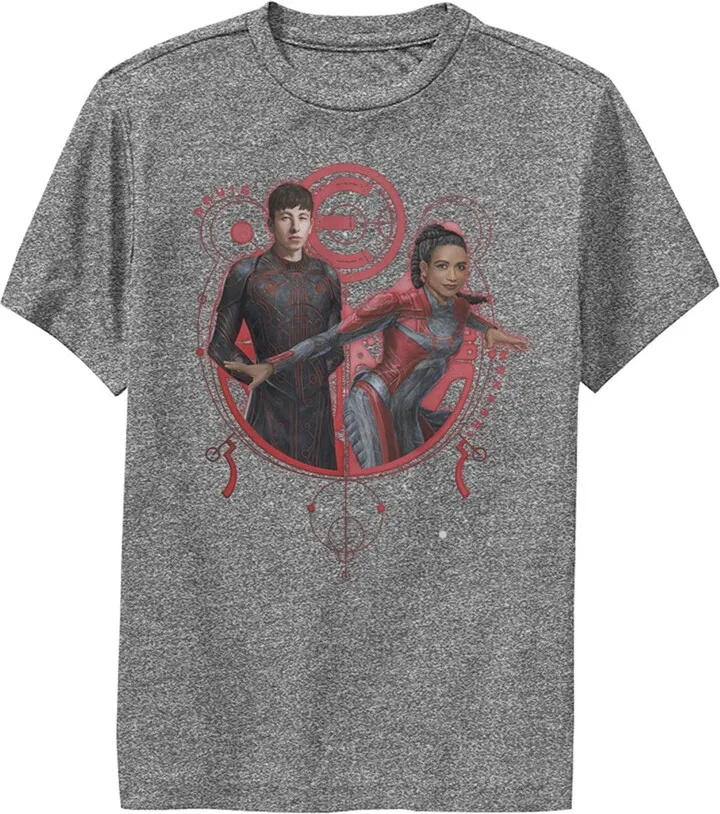 Boy's Marvel Eternals Druig and Makkari Duo Performance Tee - Charcoal Heather - X Large