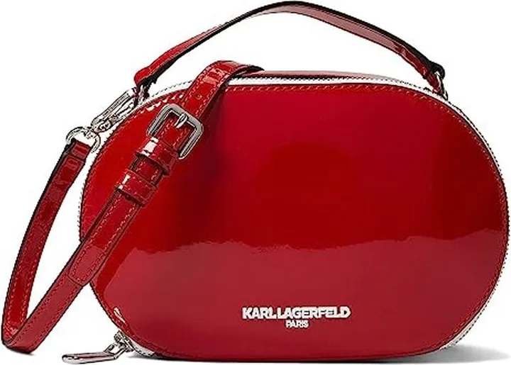 Karl Lagerfeld Paris Abrielle Crossbody (Crimson) Handbags