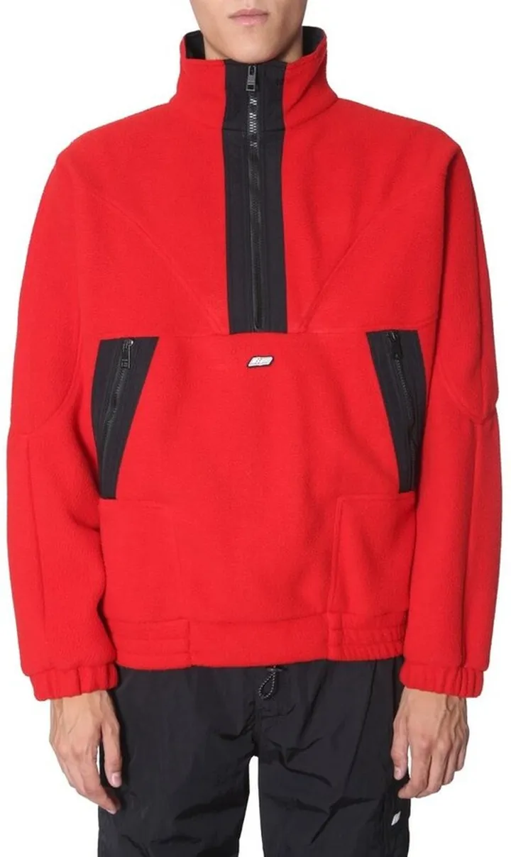 MSGM Logo Plaque Half Zip Sweater
