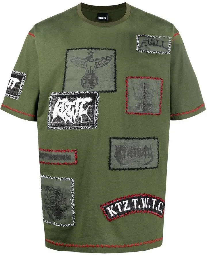 multi-patch T-shirt