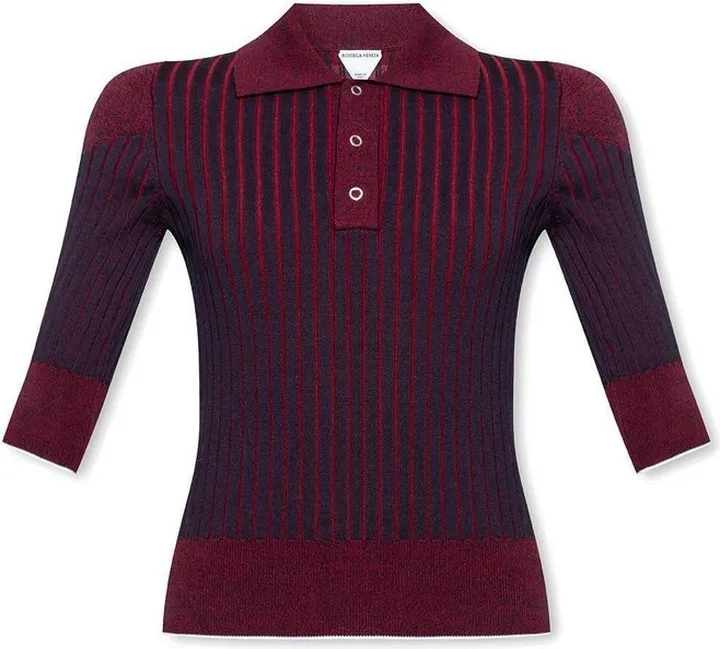 Bottega Veneta Short Sleeved Ribbed Polo Shirt