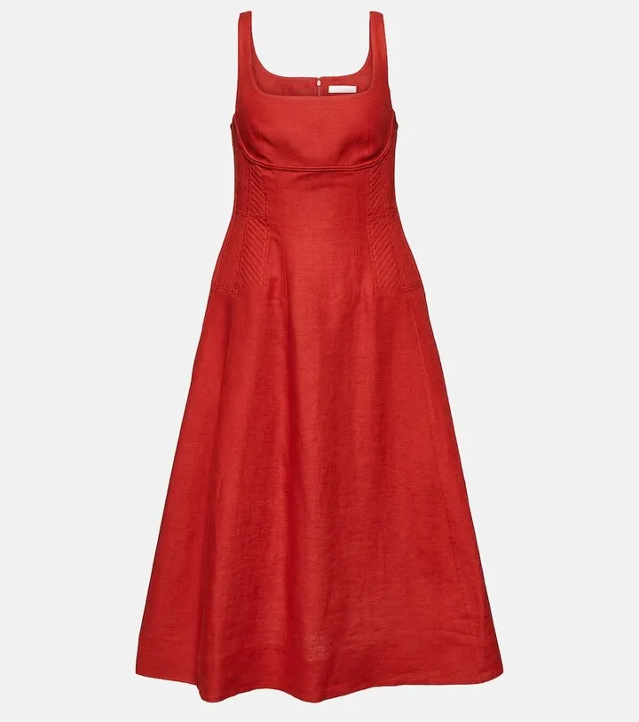 Linen midi dress
