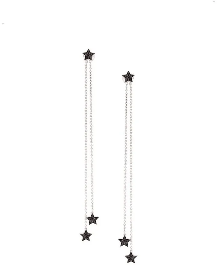18kt gold and diamond STASIA chain drop earrings