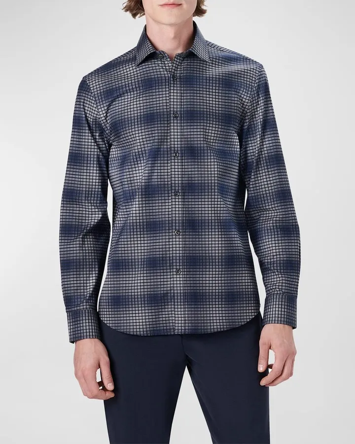 Men's Julian Shaped Mini-Check Sport Shirt