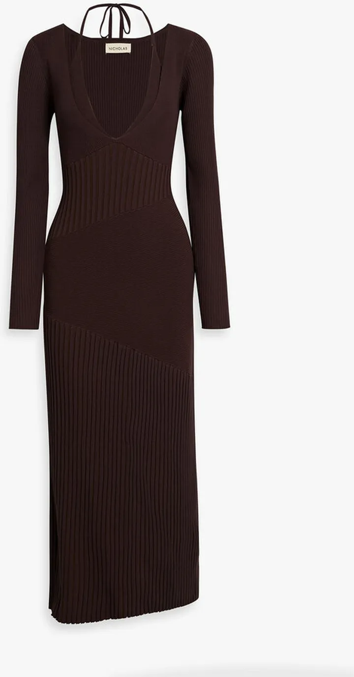 Aman ribbed-knit midi dress