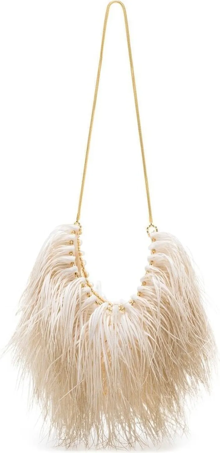 Feather-Effect Shoulder Bag