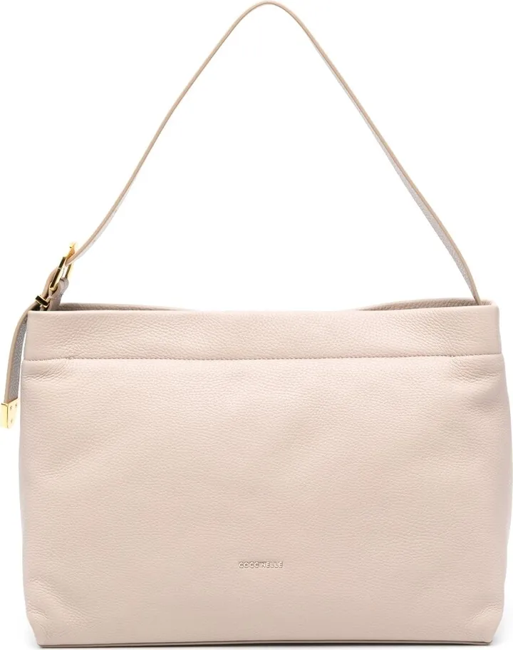 Logo-Stamped Leather Shoulder Bag