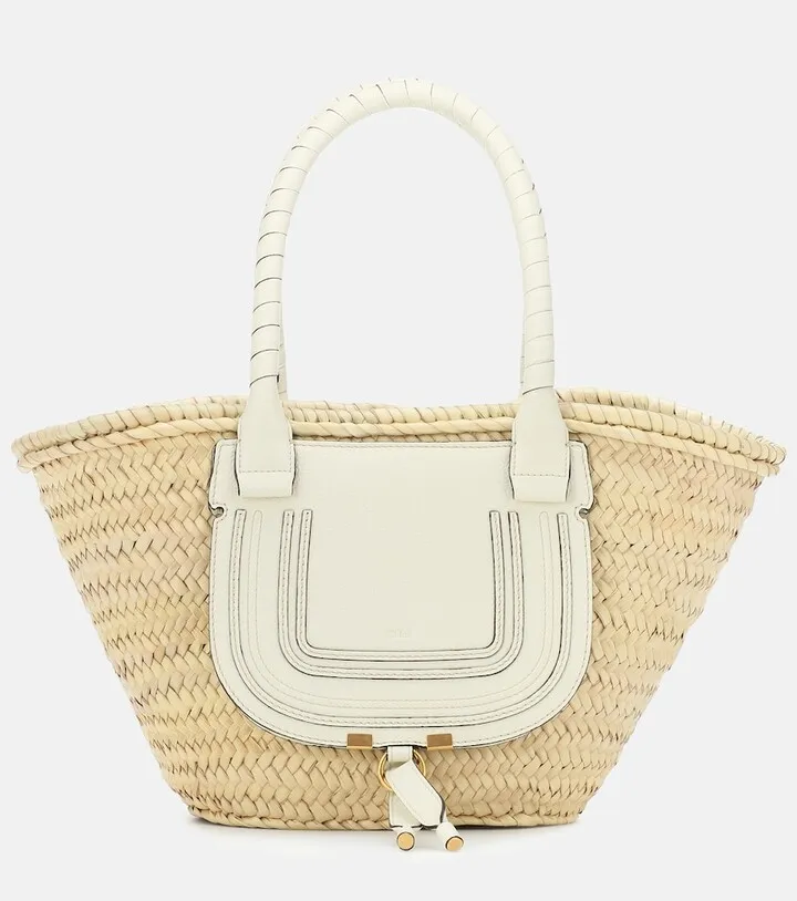 Marcie Medium raffia tote