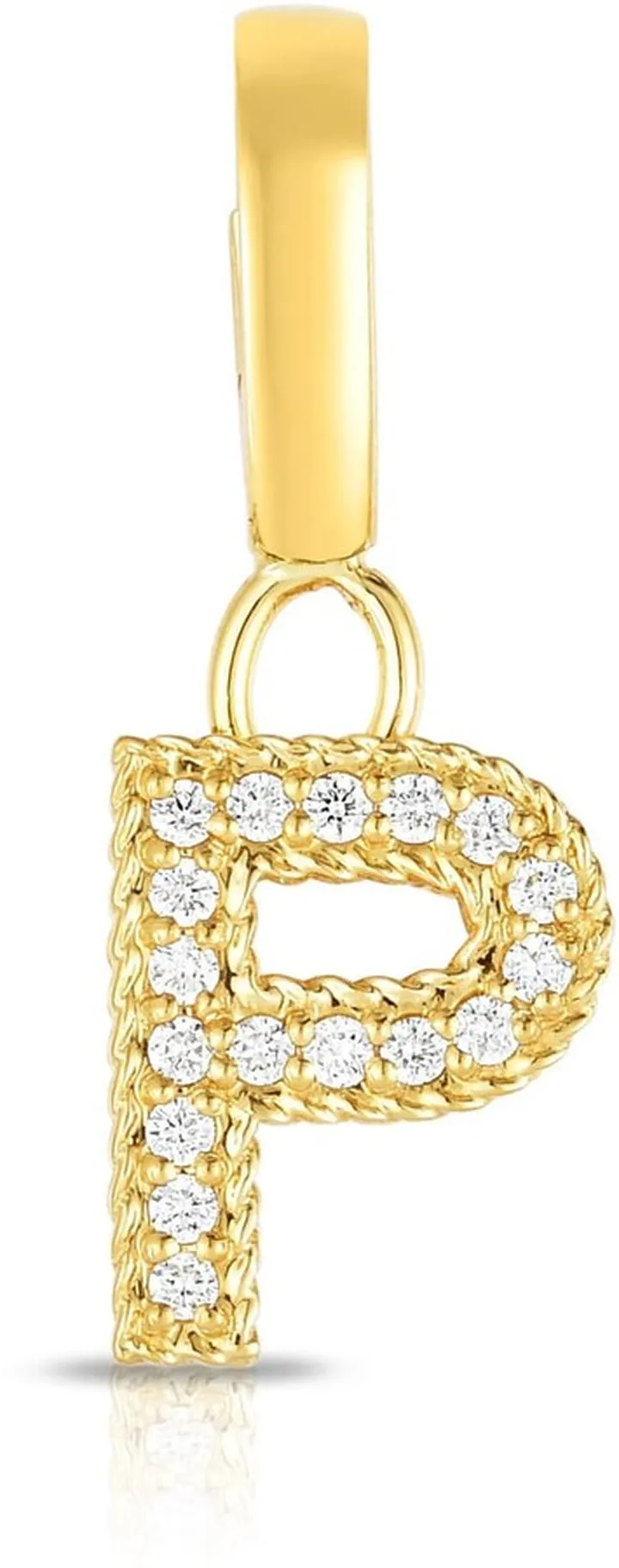 18k Gold & Diamond Letter S Charm