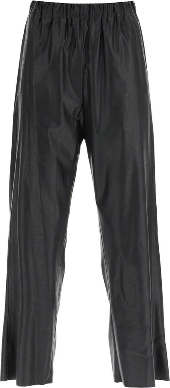 Mm6 Maison Margiela Faux Leather Pants With Raw Cut Details
