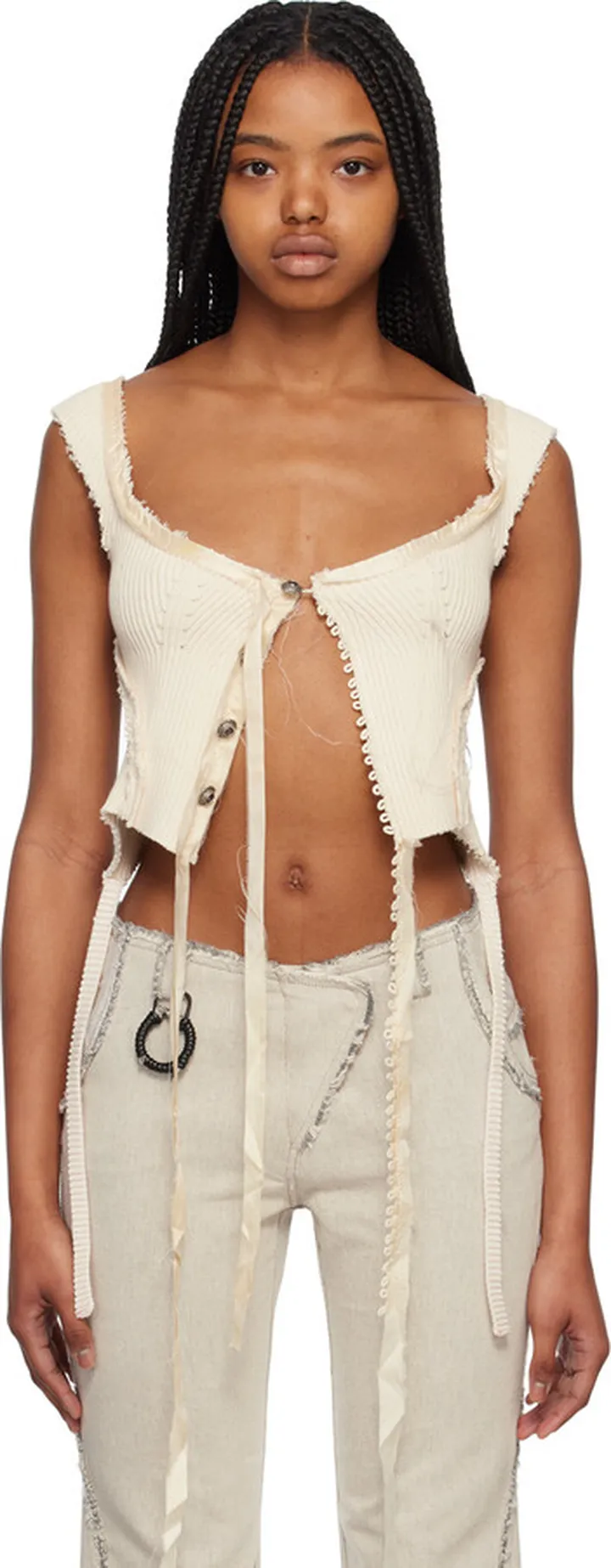 Hyein Seo Off-White Slash Camisole