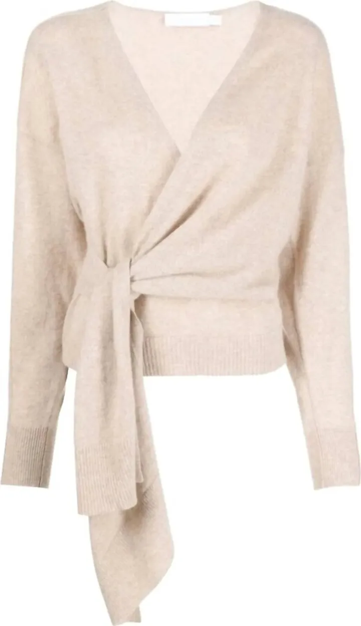 Anna Cashmere Long Sleeve Top in Oat